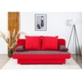 Schlafsofa COLLECTION AB "Ulla inkl. Bettfunktion und Bettkasten", rot (rot, grau), B:186cm H:94cm T:85cm, Primabelle-Microfaser (100% Polyester)/Struktur (100% Polyester), Zierkissen: Primabelle-Microfaser (100% Polyester)/Struktur (100% Polyester), Sofas, Schlafsofa,Bettfunktion,Bettkasten,inkl. Rückenkissen,Armlehnekissen