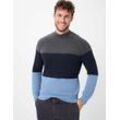 Rollkragenpullover BRAX "Style BUDDY", Herren, Gr. M (50), blau, 36% Baumwolle, 35% Polyacryl, 27% Polyamid, 2% Elasthan, Langarm, Pullover