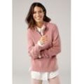 Troyer LAURA SCOTT, Damen, Gr. 34, rosa (rosa (aus nachhaltigen material)), Strick, Obermaterial: 50% Viskose, 28% Polyester, 22% Polyamid, casual, figurumspielend hüftlang, Langarm Bündchen, Pullover, mit Troyer-Kragen