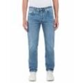 Straight-Jeans REPLAY "GROVER", Herren, Gr. 30, Länge 34, blau (mid blau 0c2), Denim/Jeans, Obermaterial: 100% Baumwolle, casual, straight fit, Jeans, in vielen verschiedenen Waschungen, mit Stretch