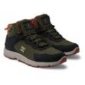 Stiefel DC SHOES "Mutiny", Gr. 10,5(44), grün (braun, braun, grün), Obermaterial: Leder (Kuh) / Futter: Textil / Außensohle: Gummi, Schuhe