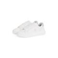 Sneaker CALVIN KLEIN JEANS "CHUNKY CUPSOLE LOW MG", Damen, Gr. 42, silber (weiß, silberfarben), Leder, sportlich, Schuhe, Schnürschuh, Freizeitschuh, Halbschuh mit Fersenkontrast