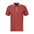 Poloshirt LERROS "LERROS Herren Poloshirt, gestreift", Herren, Gr. L, earth rot, 100% Baumwolle, ohne Ausschnitt, Kurzarm, Shirts