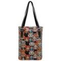 Umhängetasche DOGO "Damen Tall Bag Cat Audience Vegan Damen Handtaschen (Fashion) /", Damen, Gr. B/H/T: 40cm x 34cm x 10cm OneSize, bunt (mehrfarbig), Lacklederimitat, Taschen, Vegan