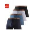 Boxer H.I.S "Boxershorts für Herren", Herren, Gr. S, blau (navy, blau, meliert, grau, meliert, schwarz), Jersey, Obermaterial: 95% Baumwolle, 5% Elasthan, unifarben, Unterhosen, mit bequemem Stretchbündchen