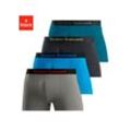 Boxer BRUNO BANANI "Boxershorts für Herren", Herren, Gr. S, bunt (grau, türkis, schwarz, petrol), Jersey, Obermaterial: 95% Baumwolle, 5% Elasthan, unifarben, Unterhosen, mit farbigen Marken-Schriftzug am Bündchen