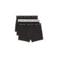 Boxershorts MARC O'POLO "Essentials", Herren, Gr. M, 2xschwarz, 1xschwarz, weiß elastic, Obermaterial: 95% Baumwolle, 5% Elasthan, unifarben, figurbetont, Unterhosen, mit elastischem Bündchen mit Logo-Schriftzug