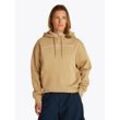 Kapuzensweatshirt TOMMY HILFIGER "MDRN REG CORP LOGO HOODIE", Damen, Gr. L (40), beige (safari canvas), Sweatware, Obermaterial: 64% Baumwolle, 36% Polyester, unifarben, casual, regular fit hüftlang, Langarm Bündchen, Sweatshirts, mit gesticktem Logo-Schriftzug