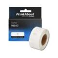 PrintAbout Etikettenrolle kompatibel mit Dymo 99017 (S0722460) - (50 mm x 12 mm) - Schwarz auf weiß