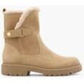 Leder Boots - Damen - beige - 37