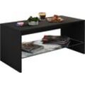 Couchtisch VCM "Holz Sofatisch Couchtisch Glas Wisal" Gr. 90, schwarz, B:90cm H:40cm T:40cm, Tische, Eckige Couchtische Couchtisch