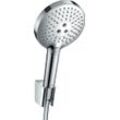 Duschbrause HANSGROHE "Raindance Select S", silber (chrom), B:12,8cm H:43,1cm T:13,4cm, Duschköpfe, 12cm, 3 Strahlarten mit Duschschlauch 160cm, chrom