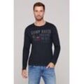 Sweater CAMP DAVID, Herren, Gr. 4XL, blau (deep water), Material: 100% Baumwolle, bedruckt, bestickt, casual, lässig geschnitten, Rundhals, Langarm eingesetzt Rippbündchen, Sweatshirts, aus Baumwolle