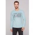 Sweater CAMP DAVID, Herren, Gr. 4XL, blau, Material: 100% Baumwolle, bedruckt, bestickt, casual, lässig geschnitten, Rundhals, Langarm eingesetzt Rippbündchen, Sweatshirts, aus Baumwolle