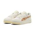 Sneaker PUMA "Carina Street Lux Crafted Flowers Sneakers Damen", Gr. 35.5, warm weiß almost apricot orange, Obermaterial: Kuhleder, Textil, Synthetik; Futter: Textil; Innensohle: Textil; Laufsohle: Gummi, Schuhe