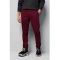 Chinos MEYER "M5 Chino", Herren, Gr. 33, Länge 30, rot (bordeaux), 98% Baumwolle;2% Elasthan, unifarben, figurumspielend lang, Hosen, im unifarbenen Design