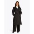 Trenchcoat TOMMY HILFIGER "ESSENTIAL FLUID TRENCH", Damen, Gr. 32, schwarz, Web, Obermaterial: 100% Viskose, unifarben, casual, normal knielang, Langarm Raglanärmel, Mäntel, mit Gürtel, mit Rückenpasse, mit Raglanärmel