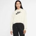 Kapuzensweatshirt NIKE SPORTSWEAR "Club Fleece Women's Cropped Hoodie", Damen, Gr. XL (48/50), weiß (coconut milk, schwarz), Obermaterial: 80% Baumwolle, 20% Polyester, sportlich, Langarm, Sweatshirts