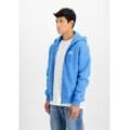 Hoodie ALPHA INDUSTRIES "Alpha Industries Men - Hoodies Basic Zip Hoodie Small Logo", Herren, Gr. L, mediteranian blau, Obermaterial: 80% Baumwolle, 20% Polyester, regular fit, Sweatshirts