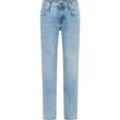 Straight-Jeans MUSTANG "Style Denver Straight", Herren, Gr. 33, Länge 32, blau (211 hellblau), 100% Baumwolle, straight fit, Jeans