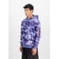 Hoodie ALPHA INDUSTRIES "Alpha Industries Men - Hoodies Back Print Hoodie Camo", Herren, Gr. L, night lila camo, Obermaterial: 80% Baumwolle, 20% Polyester, regular fit, Sweatshirts