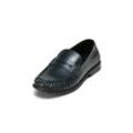 Loafer MARC O'POLO "aus verdeltem Rindleder", Damen, Gr. 36, blau (navy), Obermaterial: 100% Leder, unifarben, Schuhe