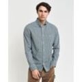 Langarmhemd GANT "REG POPLIN SMALL CHECK SHIRT", Herren, Gr. 4XL, N-Gr, grün (deep forest grün), Web, Obermaterial: 100% Baumwolle, casual, Langarm, Hemden, Regular Fit Popeline Hemd mit kleinem Karomuster