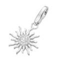 Charm-Einhänger "Sonne mit Zirkonia, Silber 925", weiß, GIORGIO MARTELLO MILANO, Charms, Damen, Silber 925 (Sterlingsilber)