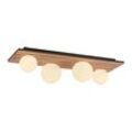 LEONIQUE Deckenleuchte "Erinette Akustikpaneele mit Glaskugeln", braun (holz, natur), Ø 15,00cm H: 20,00cm, Lampen, Holz, Akustik, Paneele, Glas, opal matt weiß, Deckenlampe