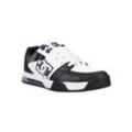 Skateschuh DC SHOES "Versatile", Gr. 10,5(44), weiß, schwarz, blau, Obermaterial: Leder (Kuh) / Futter: Textil / Außensohle: Gummi, Schuhe