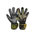 Torwarthandschuhe REUSCH "Attrakt Duo Finger Support", Damen, Gr. 10,5, gold (schwarz, goldfarben), 50% Elastodien, 25% Polyester, 20% Polypropylen, 5% Polyamid, mehrfarbig, sportlich, Handschuhe, mit Evolution Negative Cut