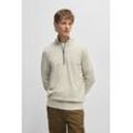 Rollkragenpullover BOSS ORANGE "Kanobix_S", Herren, Gr. L, beige (light beige271), Strick, Obermaterial: 95% Baumwolle, 5% Kaschmir, casual, regular fit, hoch geschlossener Ausschnitt, Langarm eingesetzt Strickbündchen mit Reißverschluss, Pullover, mit Ton-in-Ton Logo