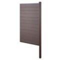 WPC-Sichtschutz Savoie, Windschutz Zaun, WPC-Pfosten zum Einbetonieren ~ Erweiterungselement schmal, 98cm braun