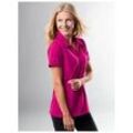 Poloshirt TRIGEMA "TRIGEMA Poloshirt ohne Knopfleiste", Damen, Gr. XXL, pink (magenta), 100% Baumwolle, Basic, Halbarm, Shirts