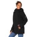 Fleecejacke POLARINO "Große Größen", Damen, Gr. 44, schwarz, Obermaterial: 100% Polyester, unifarben, casual, figurumspielend lang, ohne Ausschnitt, Langarm, Jacken, Hohe Wärmeisolation