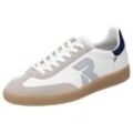 Sneaker RIEKER SPORT "San Diego", Herren, Gr. 40, grau (weiß, grau), Leder, Veloursleder, kontrastfarbene Details, sportlich, Schuhe, Retro-Sneaker aus der neuen Christoph Kramer Kollektion