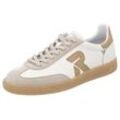 Sneaker RIEKER SPORT "San Diego", Herren, Gr. 40, beige (weiß, sand), Leder, Veloursleder, kontrastfarbene Details, sportlich, Schuhe, Retro-Sneaker aus der neuen Christoph Kramer Kollektion