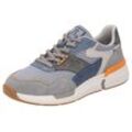 Sneaker RIEKER SPORT, Herren, Gr. 42, grau, jeansblau kombiniert, Veloursleder, Lederimitat, Textil, sportlich, Schuhe, aus der neuen Christoph Kramer Kollektion, mit atmungsaktivem Futter