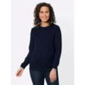 Strickpullover CASUAL LOOKS "Pullover", Damen, Gr. 40, blau (marine), 50% Baumwolle, 50% Polyacryl, unifarben, Langarm, Pullover