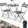 KESSER® Bistroset 3-teilig Bistrotisch mit 2 klappbaren Stühle Set Balkonset Balkonmöbel Klapp-Möbel Gartenset Sitzgarnitur Gartengarnitur Gartenmöbel Sitzgruppe Metall Bistro Gartentisch inkl. Abdeckung