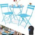 KESSER® Bistroset 3-teilig Bistrotisch mit 2 klappbaren Stühle Set Balkonset Balkonmöbel Klapp-Möbel Gartenset Sitzgarnitur Gartengarnitur Gartenmöbel Sitzgruppe Metall Bistro Gartentisch inkl. Abdeckung