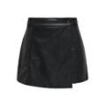 Lederimitatrock ONLY "ONLHERO MW FAUX LEA SKORT CC PNT", Damen, Gr. L (40), schwarz, Obermaterial: 100% Polyester, unifarben, modisch, regular fit knielang, Röcke