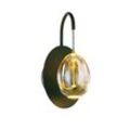 Wandlampe Golden Egg, schwarz/amber, Höhe 28 cm, Metall/Glas