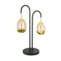 Tischlampe Golden Egg schwarz/amber 45 cm 2-flg. Metall/Glas