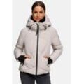 Winterjacke MARIKOO "Simaraa", Damen, Gr. M, grau (light grau), Obermaterial: 100% Polyester; Innenmaterial: 100% Polyester; Kunstfell: 100% Polyester, Jacken, mit abnehmbarem Kunstfellkragen