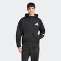 Kapuzensweatshirt ADIDAS SPORTSWEAR "M Z.N.E. FZ", Herren, Gr. M, schwarz-weiß (schwarz, weiß), Obermaterial: 57% Polyester, 43% Baumwolle, sportlich, Sweatshirts