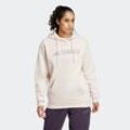 Kapuzensweatshirt ADIDAS TERREX "W MT L LOGO HD", Damen, Gr. M, rosa (putty mauve), Obermaterial: 70% Baumwolle, 30% Polyester, sportlich, Sweatshirts