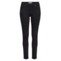 Skinny-fit-Jeans TOMMY JEANS "Nora Mid Rise Skinny Fit", Damen, Gr. 24, Länge 30, schwarz (staten schwarz), Denim/Jeans, Obermaterial: 90% Baumwolle, 8% Elastomultiester, 2% Elasthan, unifarben, casual, skinny fit, Jeans, mit Tommy Jeans Logo-Badge & Stickereien