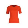 T-Shirt GANT "T-Shirt STRETCH COTTON CABLE C-NECK 1er Pack", Damen, Gr. M, rot (orangerot), Obermaterial: 88% Baumwolle CO. 10% Polyamid PA. 2% Elasthan EL., Kurzarm, Shirts