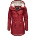 Regenmantel RAGWEAR "Monadis Rainy Intl.", Damen, Gr. L (40), rot, Obermaterial: 100% Polyester, Innenfutter: 100% Polyester, Wattierung: 100% Polyester, sportlich, figurbetont Po-bedeckend, hoch geschlossener Ausschnitt, Langarm mit Knopf,verstellbar normaler Saum mit Druckknopf, Mäntel, modischer Regenparka mit kuschligem Innenfutter